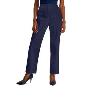 JM Collection Petite Tummy-Control Curvy Fit Navy Dress Pants NWT